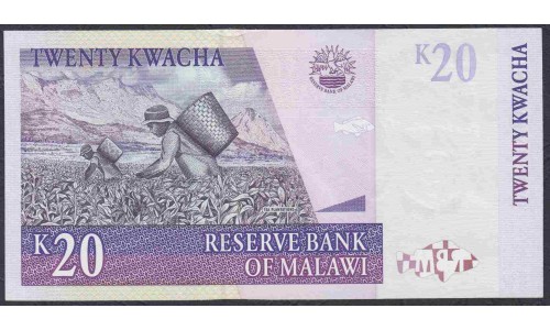 Малави 20 квача 1997 (MALAWI 20 Kwacha 1997) P 38a: UNC