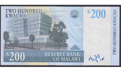 Малави 200 квача 1997, серия АА (MALAWI 200 Kwacha 1997, Prefix AA) P 41: UNC