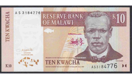Малави 10 квача 2003 года (MALAWI 2000 Kwacha 2003) P 43a: UNC