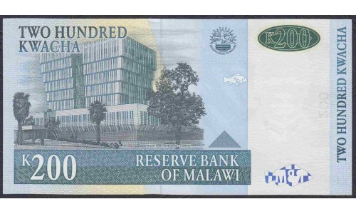 Малави 200 квача 2001 года (MALAWI 200 Kwacha 2001) P 47a: UNC