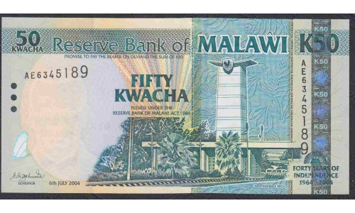 Малави 50 квача 2004 года (MALAWI 50 Kwacha 2004) P 49a: UNC