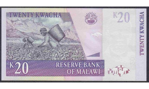 Малави 20 квача 2004 года (MALAWI 20 Kwacha 2004) P 52b: UNC