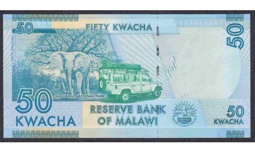 Малави 50 квача 2012 года (MALAWI  50 Kwacha 2012) P 58a: UNC
