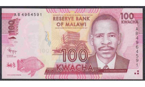 Малави 100 квача 2012 года (MALAWI  100 Kwacha 2012) P 59a: UNC