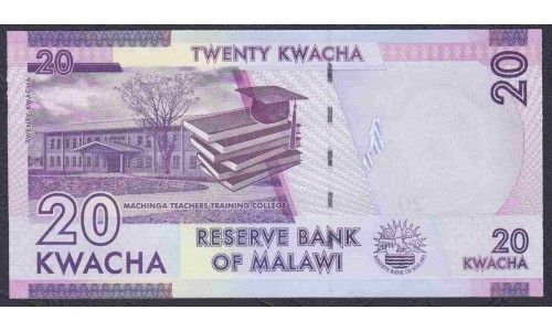 Малави 20 квача 2017 года (MALAWI 20 Kwacha 2017) P 63d: UNC