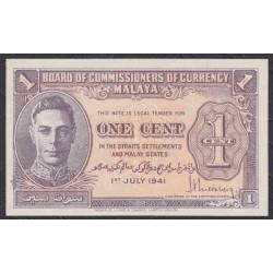 Малазия (Малайя) 1 цент 1941 года (Malaysia (Malaya) 1 cent 1941) P 6: UNC