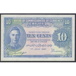 Малазия (Малайя) 10 центов 1941 года (Malaysia (Malaya) 10 cents 1941) P 8: UNC