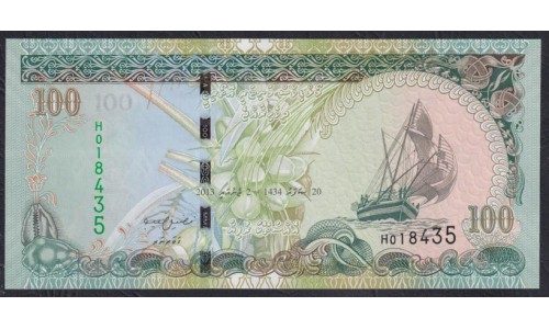 Мальдивские Острова 100 руфия 2013 (MALDIVES 100 Rufiyaa 2013) P 22c: UNC
