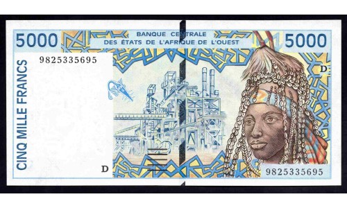 Мали 5000 франков 1998 года (MALI 5000 Francs ND (1998) P 413Dg: UNC