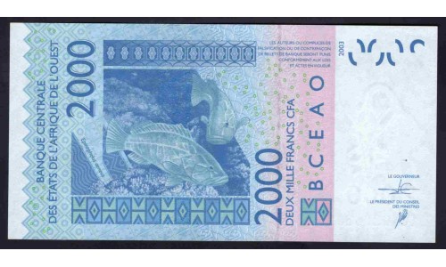Мали 2000 франков 2016 (MALI 2000 Francs CFA 2016) P 416Dp : UNC