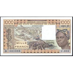 Мали 1000 франков 1981 (MALI 1000 Francs 1981) P 406Db : UNC