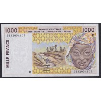 Мали 1000 франков 1991 г. (MALI 1000 Francs 1991) P 411Da: UNC