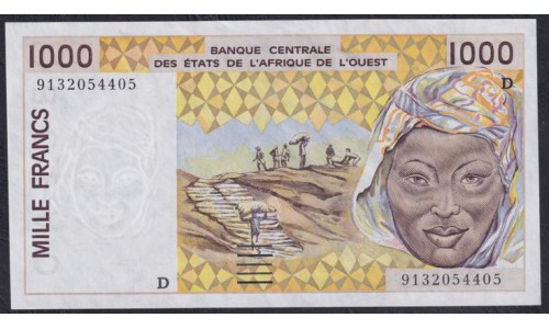 Мали 1000 франков 1991 г. (MALI 1000 Francs 1991) P 411Da: UNC