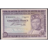 Мали 50 франков 1960 (1967) года (MALI 50 Francs 1960 (1967)) P 6: UNC