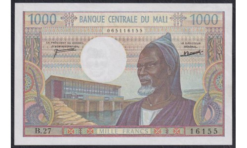 Мали 1000 франков 1970-84 года (MALI 1000 Francs 1970-84) P 13a: UNC