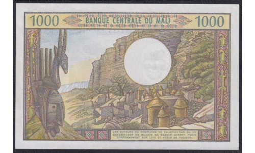 Мали 1000 франков 1970-84 года (MALI 1000 Francs 1970-84) P 13a: UNC