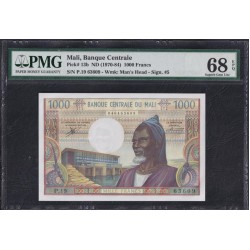 Мали 1000 франков 1970-84 года, 63609 (MALI 1000 Francs 1970-84) P 13b: PMG 68 Super Gem UNC