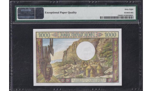 Мали 1000 франков 1970-84 года, 63609 (MALI 1000 Francs 1970-84) P 13b: PMG 68 Super Gem UNC