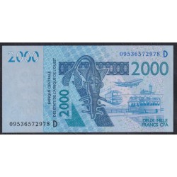 Мали 2000 франков 2009 год, РЕДКИЕ! (MALI 2000 Francs CFA 2009) P 416Dh: UNC 
