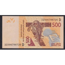 Мали 500 франков 2022 (MALI 500 Francs CFA 2022) P 419Df(4): UNC