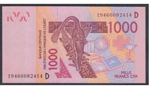 Мали 1000 франков 2019 (MALI 1000 Francs CFA 2019) P 415Dq : UNC