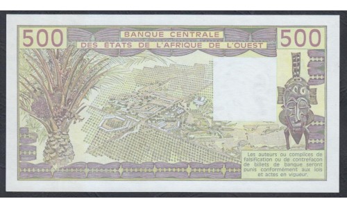 Мали 500 франков 1989 г. (MALI 500 Francs 1989) P 405Dh: UNC