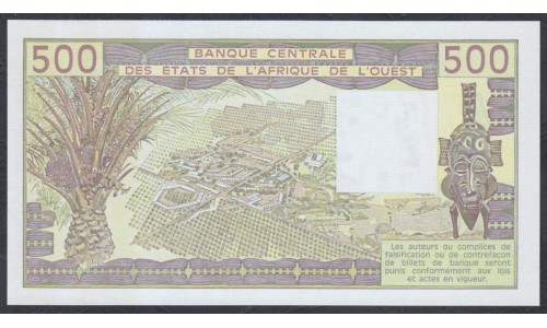 Мали 500 франков 1990 г. (MALI 500 Francs 1990) P 405Di: UNC