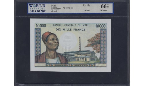 Мали 10000 франков без даты ПРУФ (Mali 10000 francs not dated) P 15 PROOF : UNC WBG 66 TOP