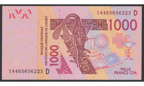Мали 1000 франков 2014 (MALI 1000 Francs CFA 2014) P 415Dn : UNC