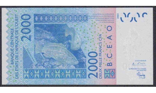 Мали 2000 франков 2004 (MALI 2000 Francs CFA 2004) P 416Db : UNC