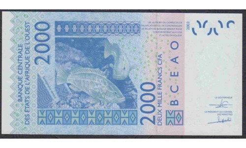 Мали 2000 франков 2003-2019 года (MALI 2000 Francs CFA 2003-2019) P 416Dq: UNC 