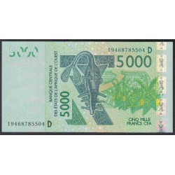 Мали 5000 франков 2019 года (MALI 5000 Francs CFA 2019) P 417Dr: UNC