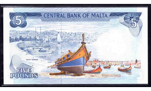 Мальта 5 лир 1973 года (MALTA 5 Liri 1973) P32c: UNC