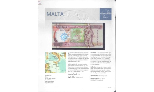 Мальта 2 лиры L. 1967 / 2000 (MALTA 2 Liri L. 1967 / 2000) P49:Unc "Millennium" открытка