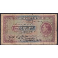 Мальта 2 шиллинга 1939 года  (MALTA 2 Shillings  1939) P 11: VG