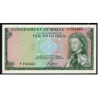 Мальта 10 шиллингов L.1949 г. (1963 г.) (MALTA 10 Shillings L.1949 (1963)) P 25: UNC