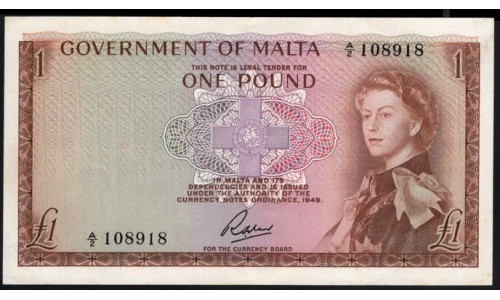 Мальта 1 фунт 1963 года(MALTA 1 Pound  1963) P 26: UNC-