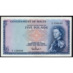 Мальта 5 фунтов L.1949 г. (1961&1963 г.) (MALTA 5 Pounds L.1949 (1961&1963)) P 27а: aUNC/UNC