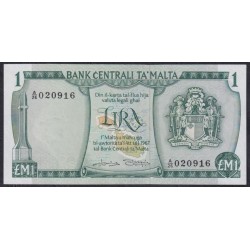 Мальта 1 лира 1973 года, A/26 020916 (MALTA 1 Lira 1973) P31b: UNC--