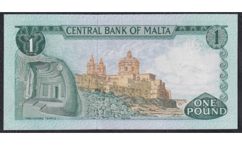 Мальта 1 лира 1973 года, A/26 020916 (MALTA 1 Lira 1973) P31b: UNC--