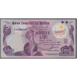 Мальта 5 лир 1967 (1979) (MALTA 5 Liri 1967 (1979)) P 35b: UNC-