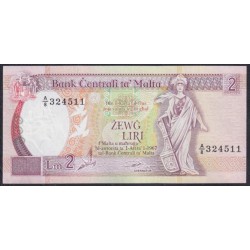 Мальта 2 лиры 1967 (1994) A/8 324511 (MALTA 2 Liri 1967 (1994)) P 45a : aUnc