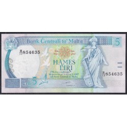 Мальта 5 лир 1967 (1994) B/13 854635 (MALTA 5 Liri 1967 (1994)) P 46a: Unc