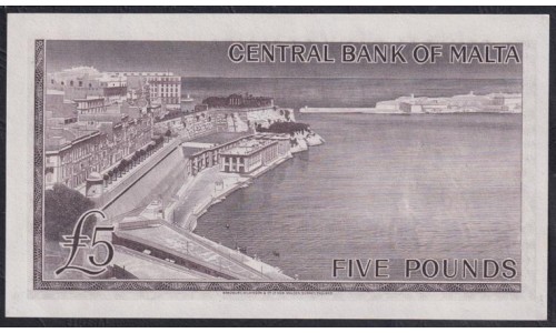 Мальта 5 фунтов 1967 (1968) (MALTA 5 Pounds L.1967 (1968)) P 30: UNC
