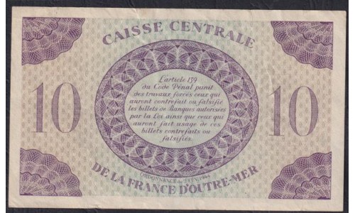 Мартиника 10 франков 02.02.1942 (MARTINIQUE 10 Francs 02.02.1942)) P 23: XF