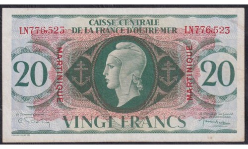Мартиника 20 франков 02.02.1942 (MARTINIQUE 20 Francs 02.02.1942)) P 24: XF