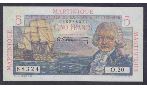 Мартиника 5 франков ND (1947-49) (MARTINIQUE 5 FrancsND (1947-49)) P 27: UNC