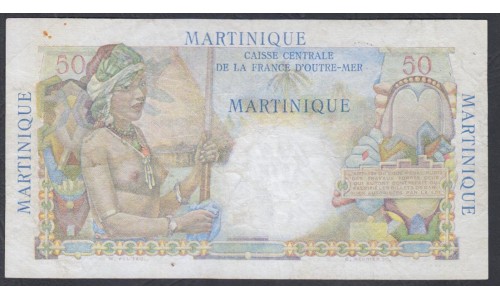 Мартиника 50 франков ND (1947-1949) (MARTINIQUE 50 Francs (1947-1959)) P 30: VF+