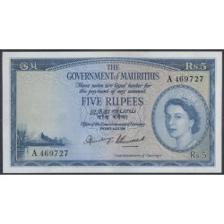 Маврикий 5 рупий (1954) (MAURITIUS 5 Rupees (1954)) P 27(1): aUNC/UNC