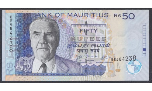 Маврикий 50 рупий 2009 г.  (MAURITIUS 50 rupees 2009) P 50e: UNC